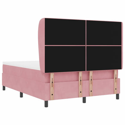 Boxspringbed met hoofdeinde Roze 190 x 140 cm Fluweel