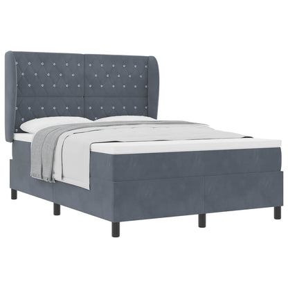Boxspringbed met matras Donkergrijs 200 x 140 cm Fluweel