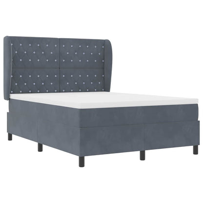 Boxspringbed met matras Donkergrijs 200 x 140 cm Fluweel