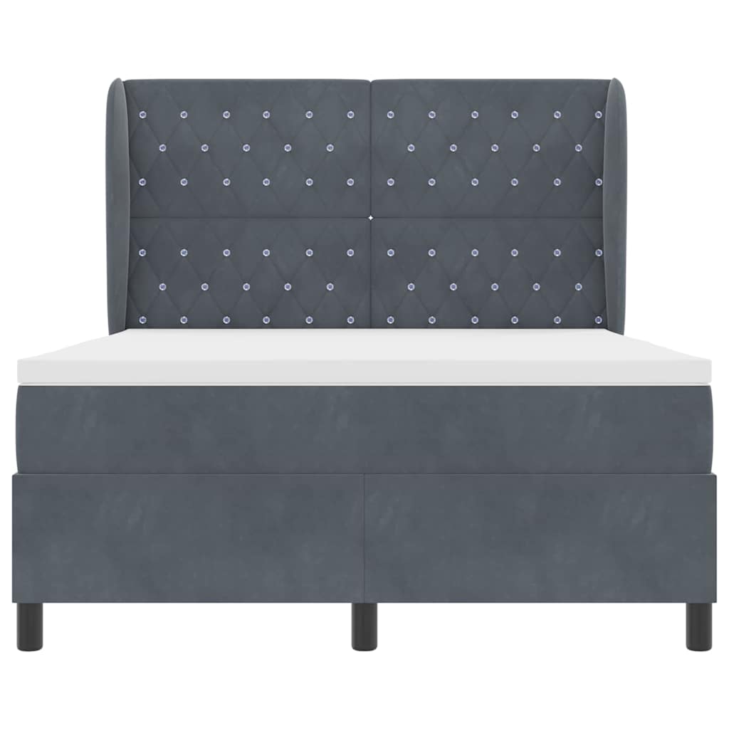 Boxspringbed met matras Donkergrijs 200 x 140 cm Fluweel