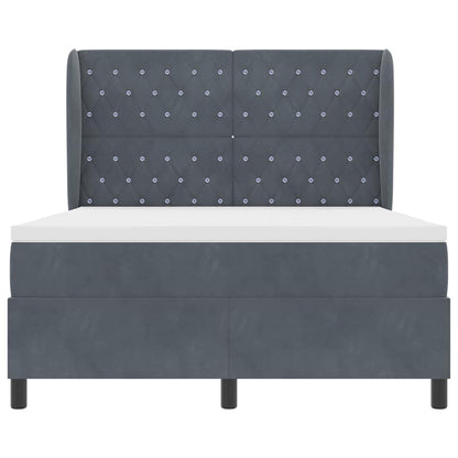 Boxspringbed met matras Donkergrijs 200 x 140 cm Fluweel