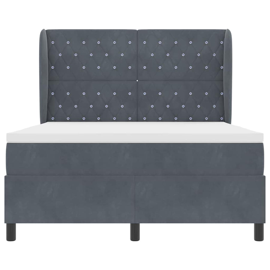 Boxspringbed met matras Donkergrijs 200 x 140 cm Fluweel