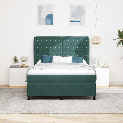 Boxspringbed met matras Donkergroen 200 x 140 cm Fluweel