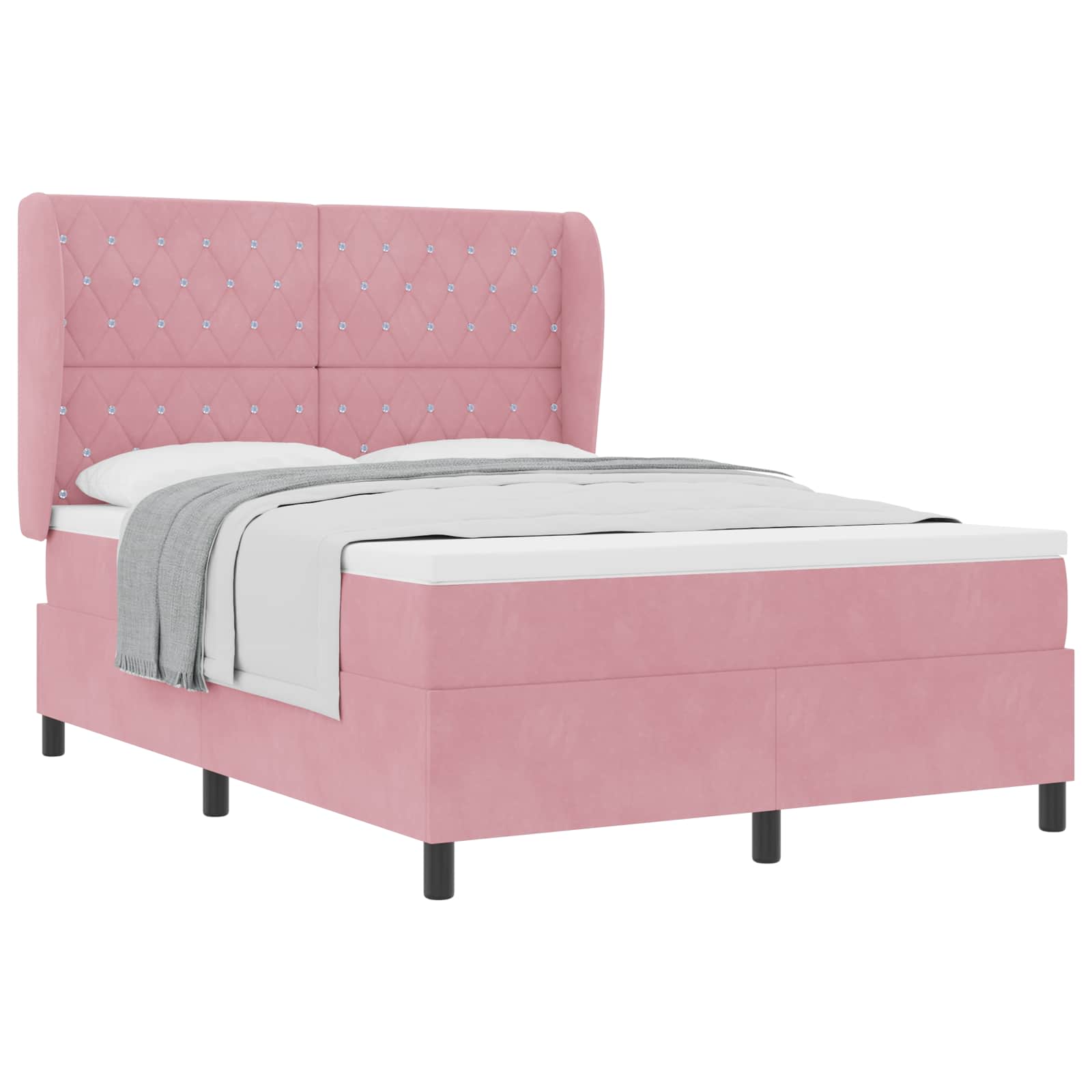 Boxspringbed met matras Roze 200 x 140 cm Fluweel