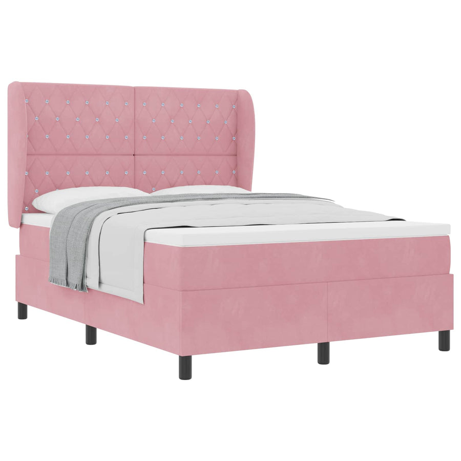 Boxspringbed met matras Roze 200 x 140 cm Fluweel