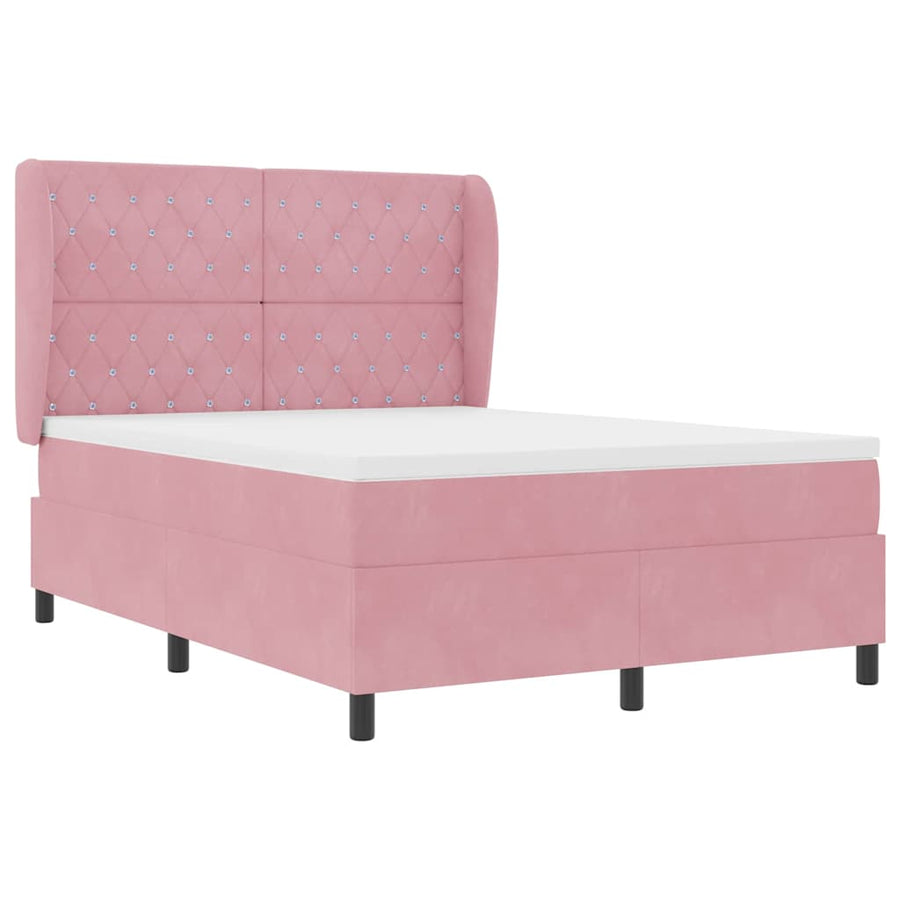 Boxspringbed met matras Roze 200 x 140 cm Fluweel