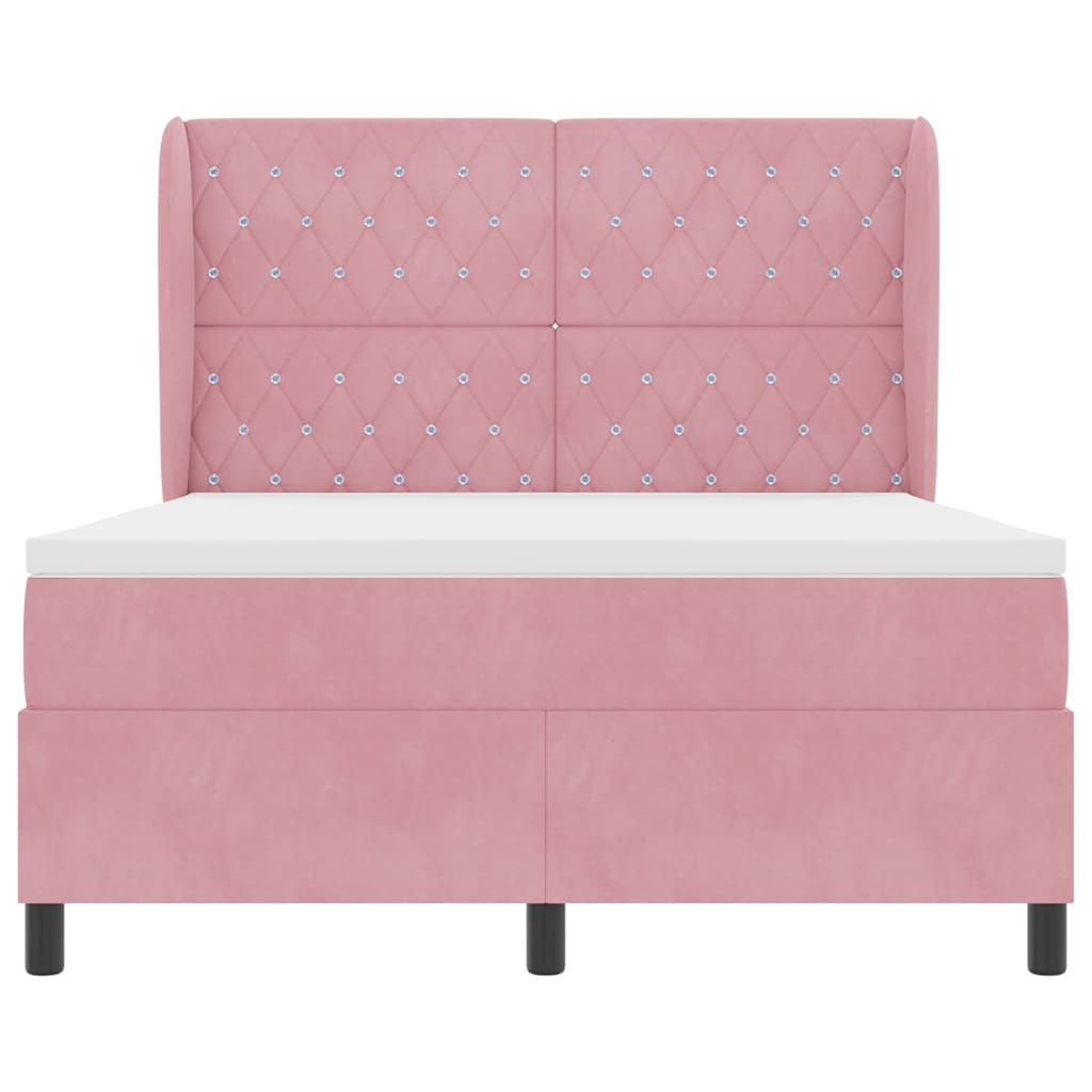 Boxspringbed met matras Roze 200 x 140 cm Fluweel
