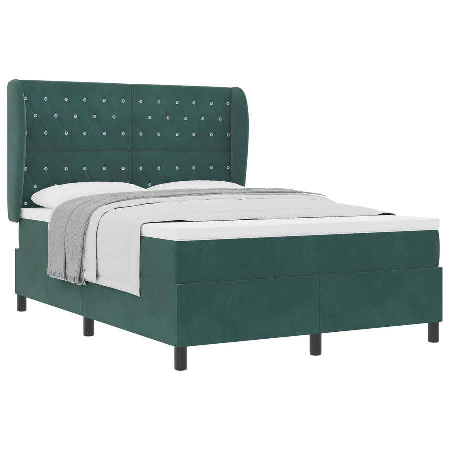 Boxspringbed met matras Donkergroen 200 x 160 cm Fluweel