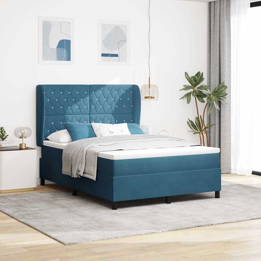 Boxspringbed met matras Donkerblauw 200 x 160 cm Fluweel