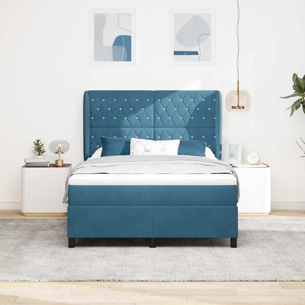 Boxspringbed met matras Donkerblauw 200 x 160 cm Fluweel