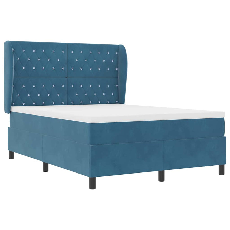 Boxspringbed met matras Donkerblauw 200 x 160 cm Fluweel