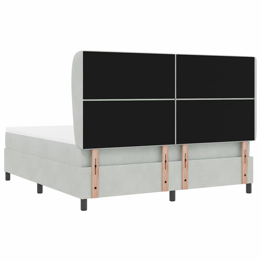 Boxspringbed met matras Lichtgrijs 200 x 180 cm Fluweel