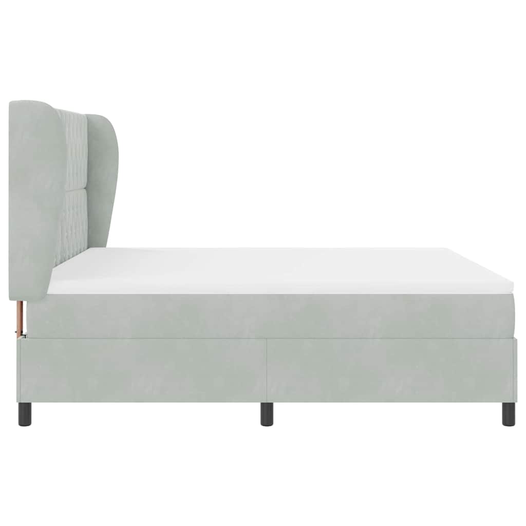 Boxspringbed met matras Lichtgrijs 200 x 180 cm Fluweel
