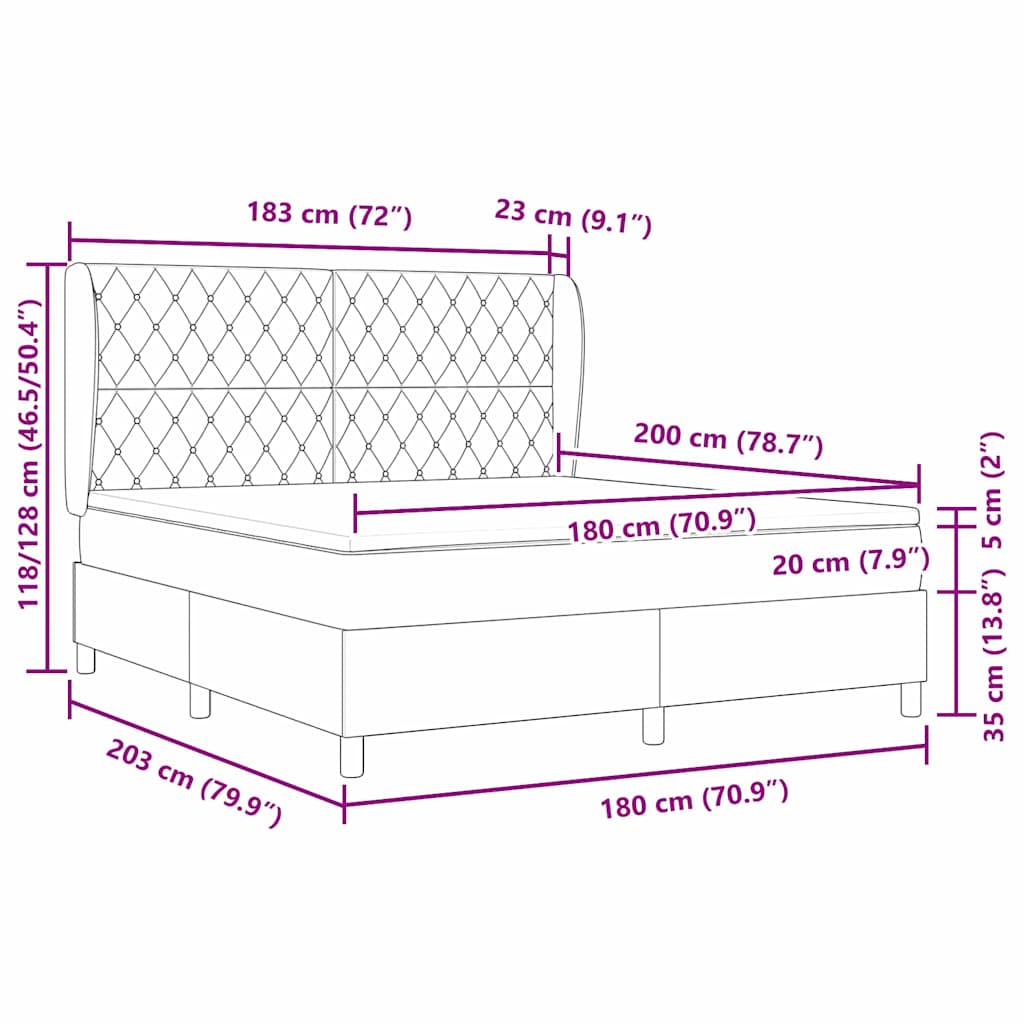Boxspringbed met matras Lichtgrijs 200 x 180 cm Fluweel