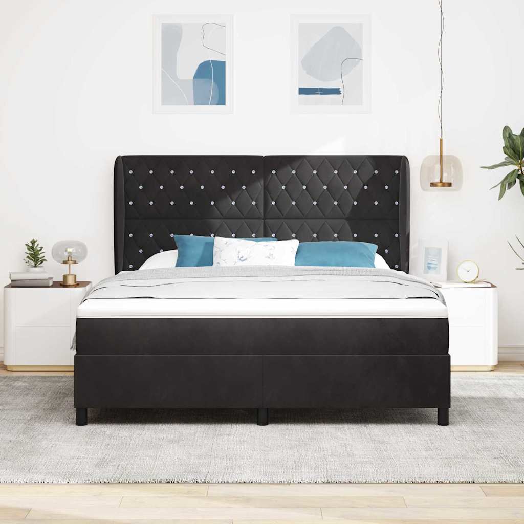 Boxspringbed met matras Zwart 200 x 180 cm Fluweel