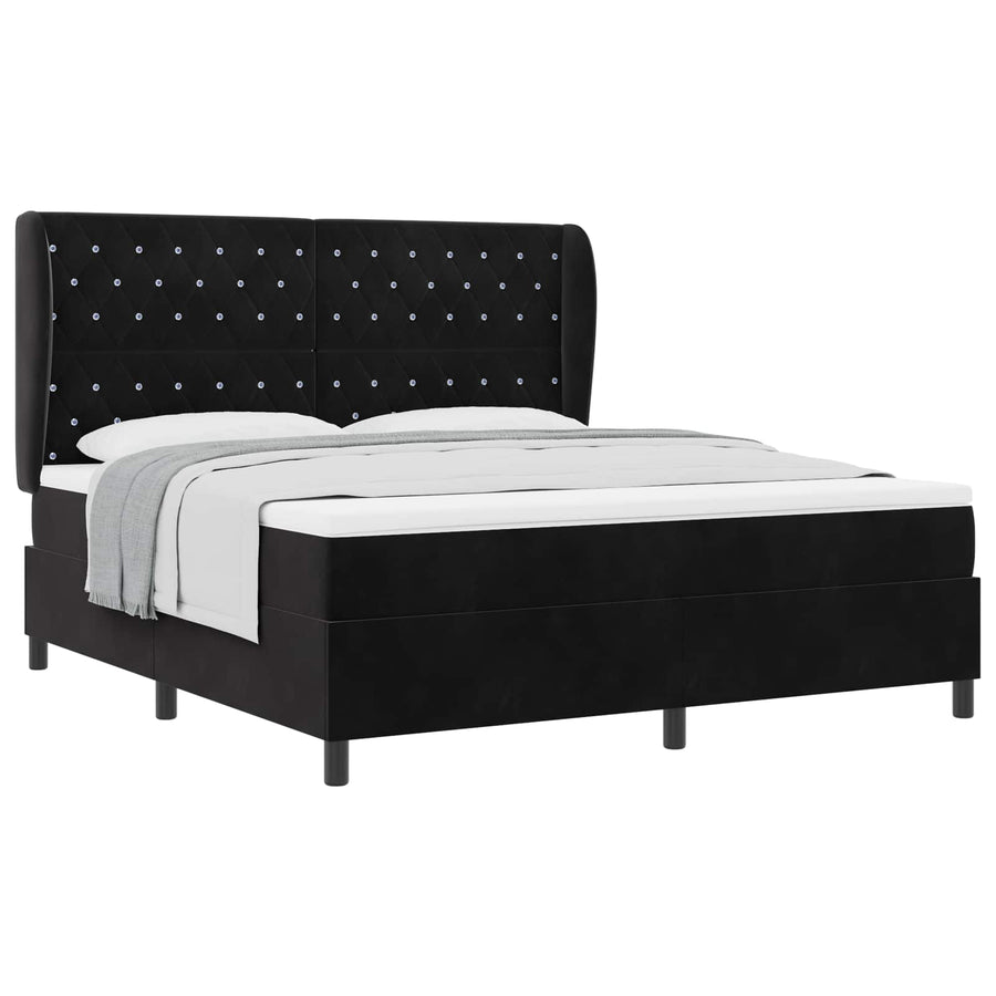 Boxspringbed met matras Zwart 200 x 180 cm Fluweel