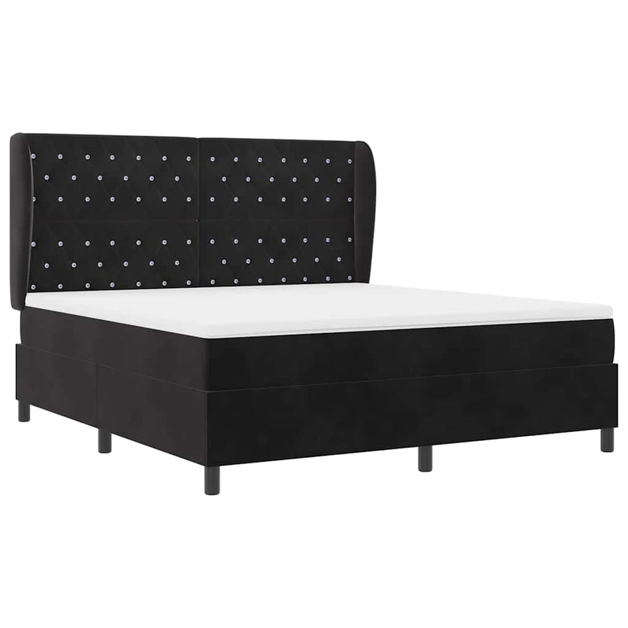 Boxspringbed met matras Zwart 200 x 180 cm Fluweel