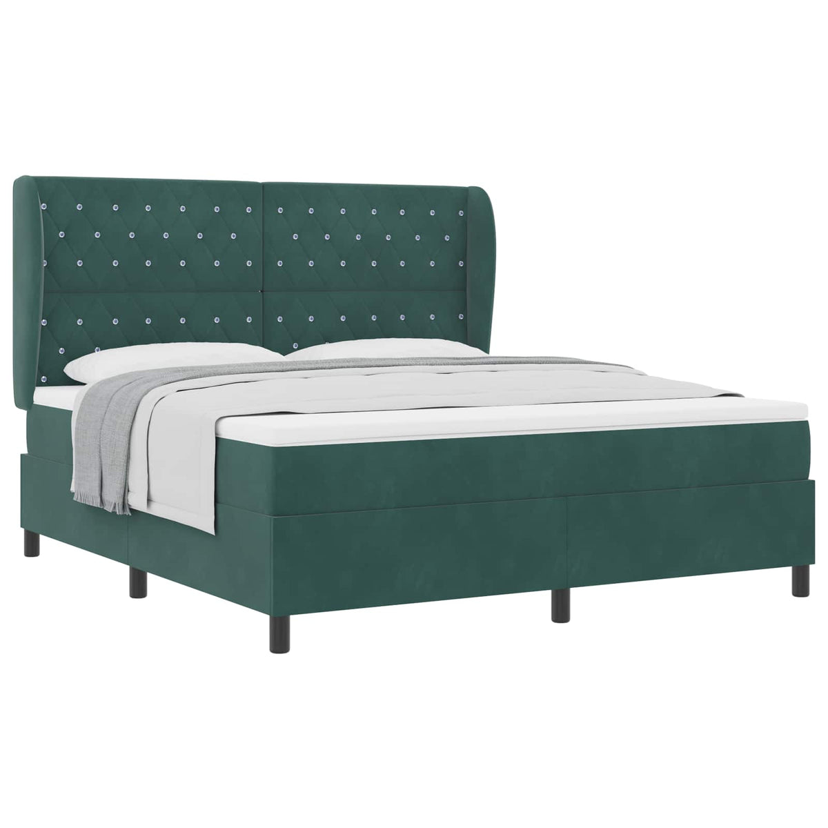 Boxspringbed met matras Donkergroen 200 x 180 cm Fluweel