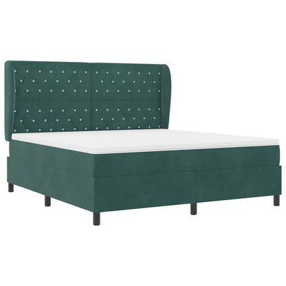 Boxspringbed met matras Donkergroen 200 x 180 cm Fluweel