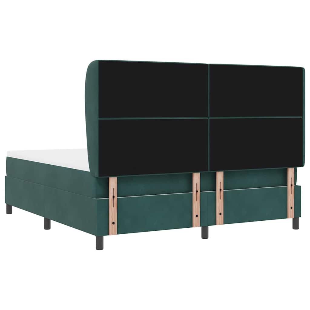 Boxspringbed met matras Donkergroen 200 x 180 cm Fluweel