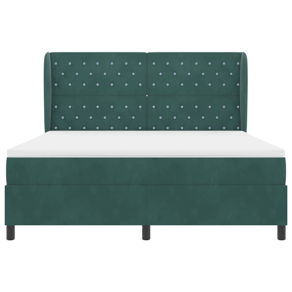 Boxspringbed met matras Donkergroen 200 x 180 cm Fluweel
