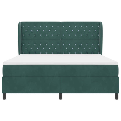 Boxspringbed met matras Donkergroen 200 x 180 cm Fluweel