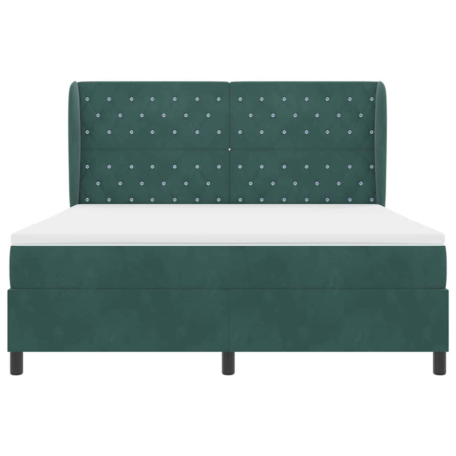 Boxspringbed met matras Donkergroen 200 x 180 cm Fluweel