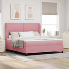 Boxspringbed met matras 180x200 cm roze fluweel