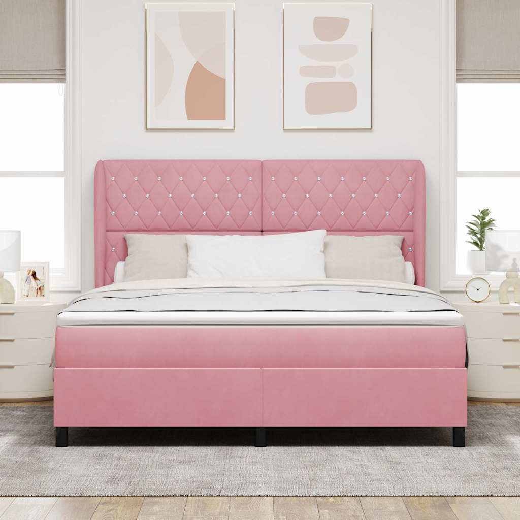 Boxspringbed met matras Roze 200 x 180 cm Fluweel