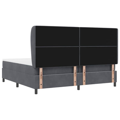 Boxspringbed met matras Donkergrijs 200 x 200 cm Fluweel