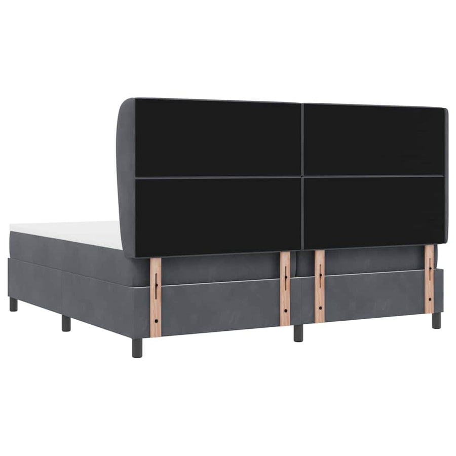 Boxspringbed met matras Donkergrijs 200 x 200 cm Fluweel