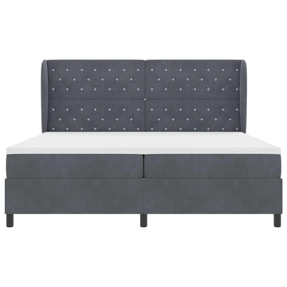 Boxspringbed met matras Donkergrijs 200 x 200 cm Fluweel