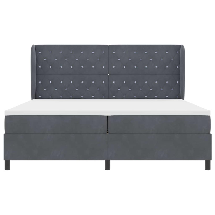 Boxspringbed met matras Donkergrijs 200 x 200 cm Fluweel