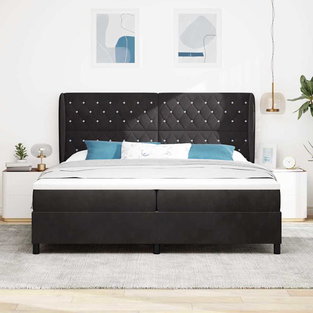 Boxspringbed met matras Zwart 200 x 200 cm Fluweel
