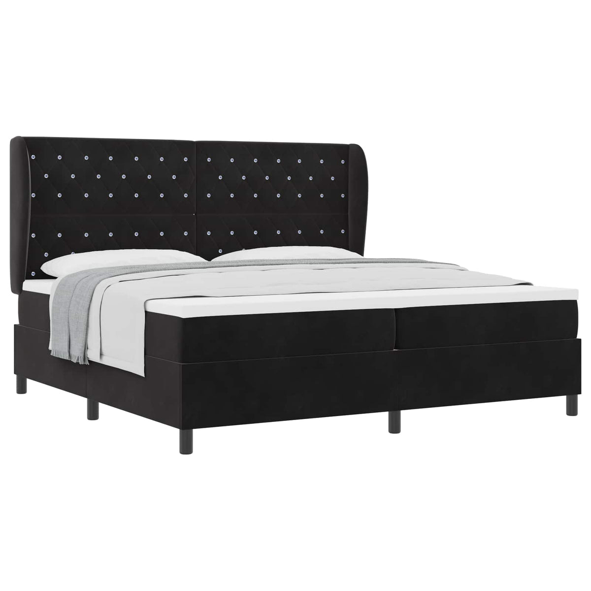 Boxspringbed met matras Zwart 200 x 200 cm Fluweel
