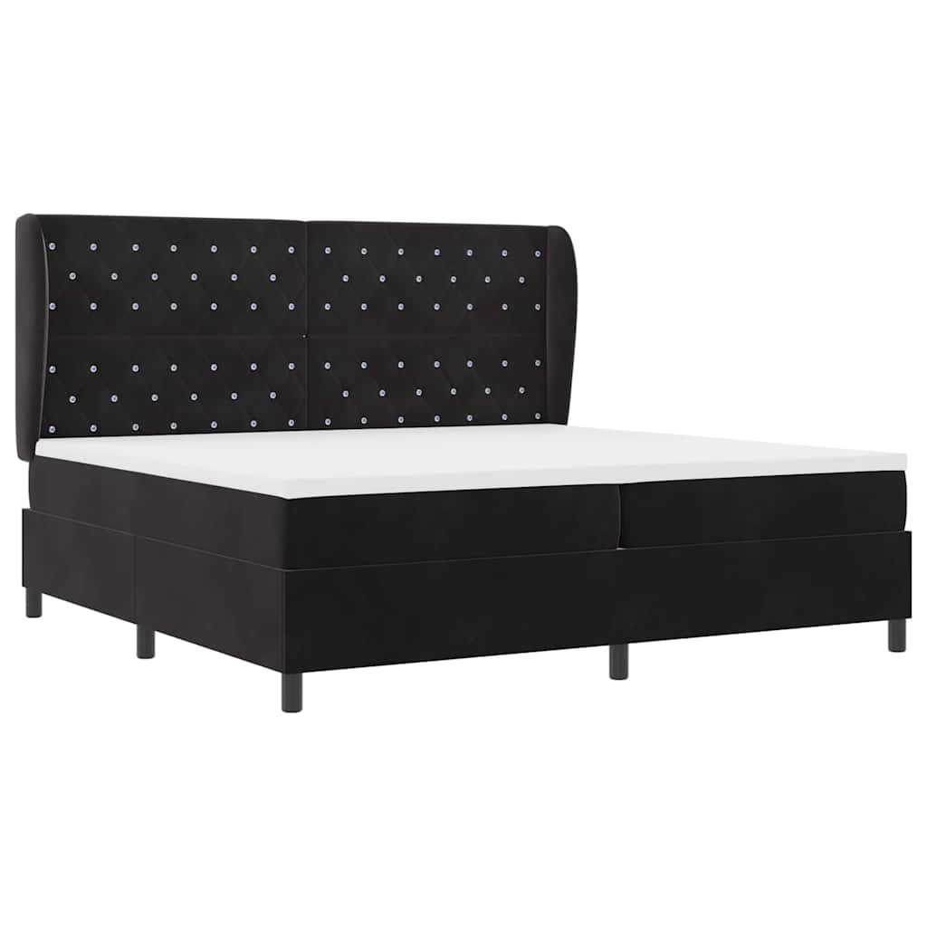 Boxspringbed met matras Zwart 200 x 200 cm Fluweel