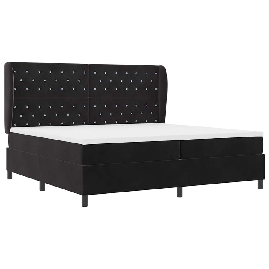 Boxspringbed met matras Zwart 200 x 200 cm Fluweel