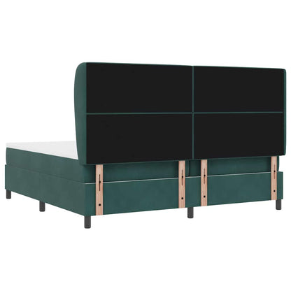 Boxspringbed met matras Donkergroen 200 x 200 cm Fluweel