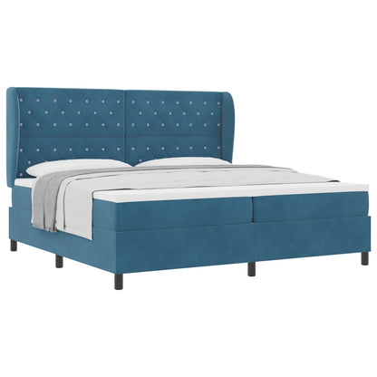 Boxspringbed met matras Donkerblauw 200 x 200 cm Fluweel