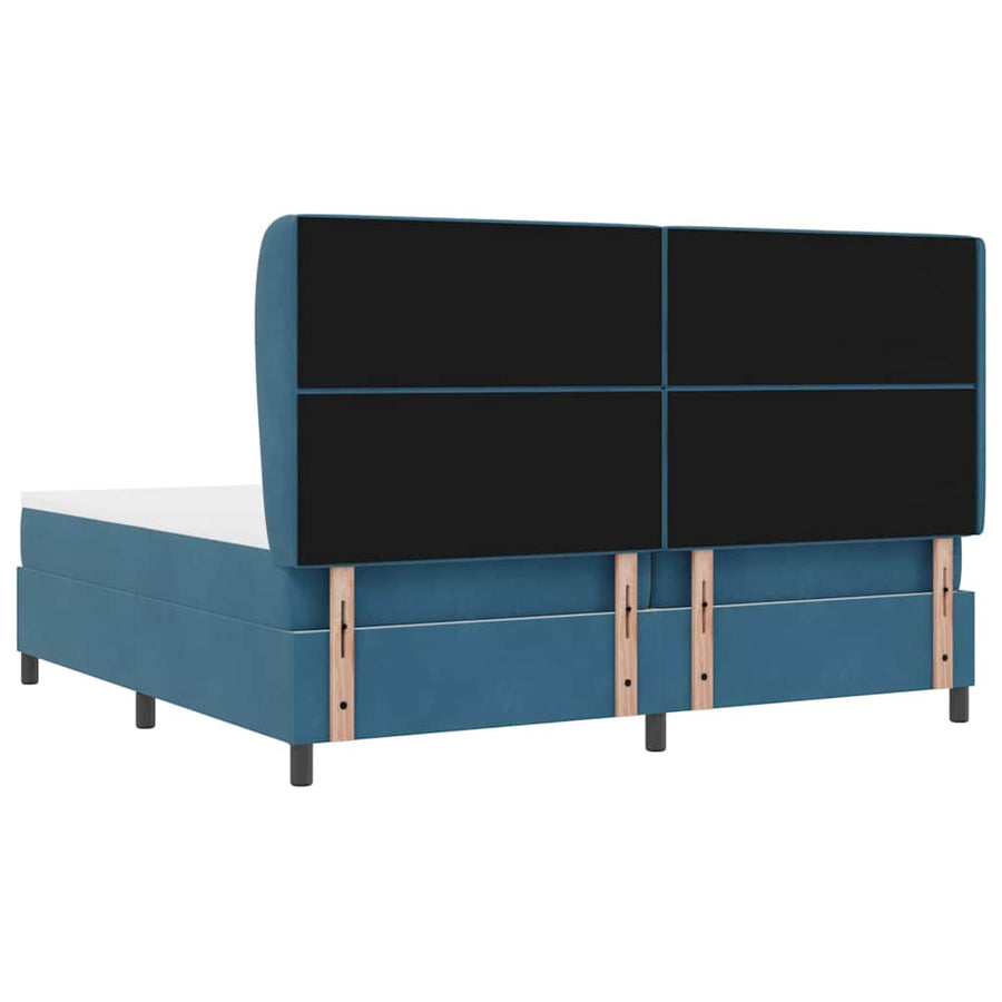 Boxspringbed met matras Donkerblauw 200 x 200 cm Fluweel