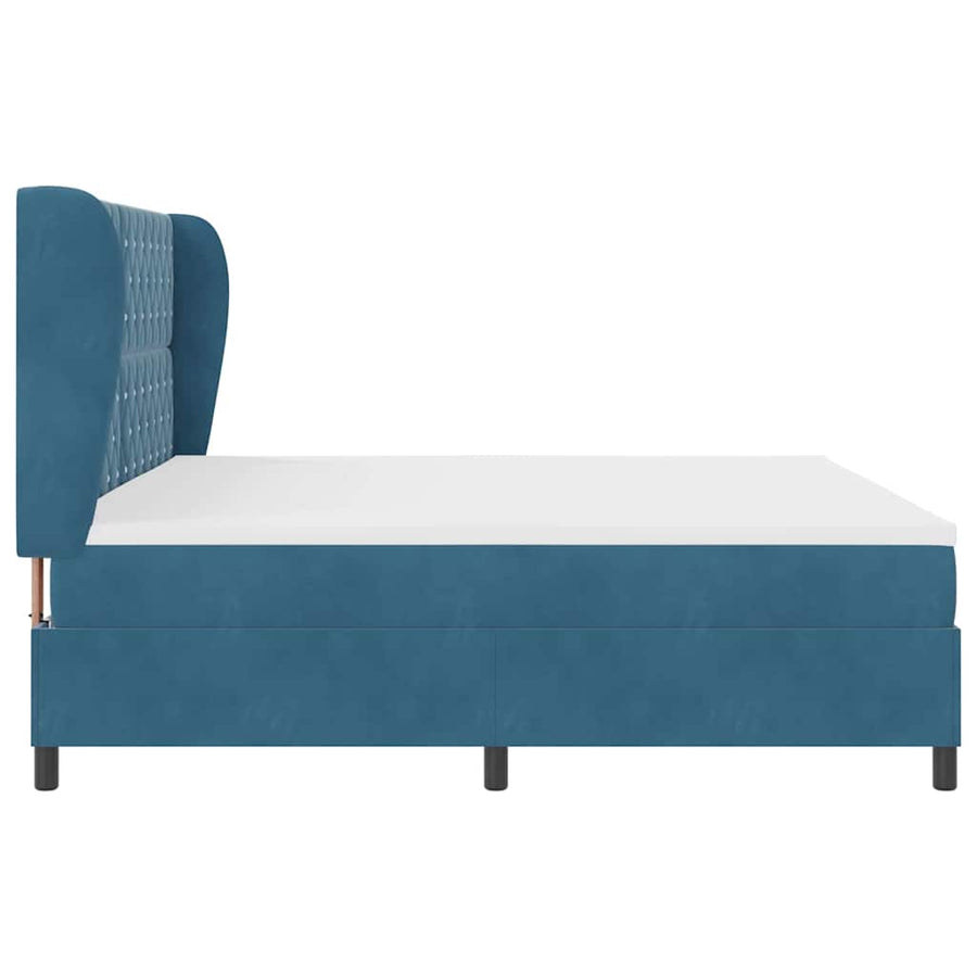 Boxspringbed met matras Donkerblauw 200 x 200 cm Fluweel