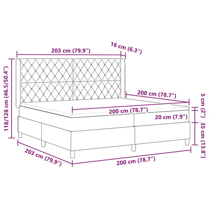 Boxspringbed met matras Donkerblauw 200 x 200 cm Fluweel