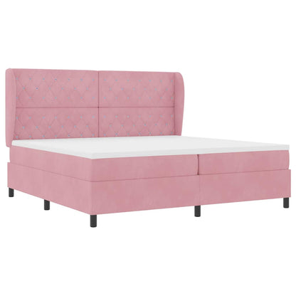 Boxspringbed met matras Roze 200 x 200 cm Fluweel