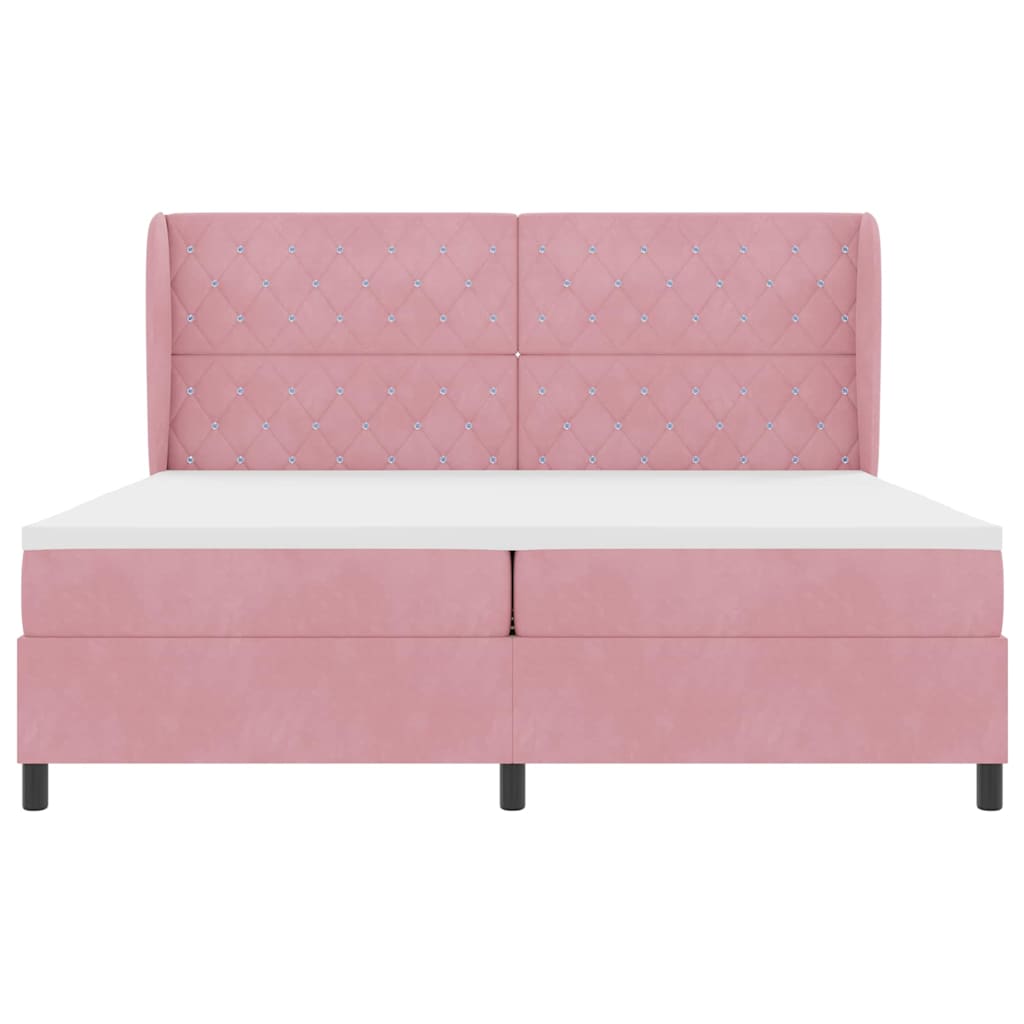 Boxspringbed met matras Roze 200 x 200 cm Fluweel