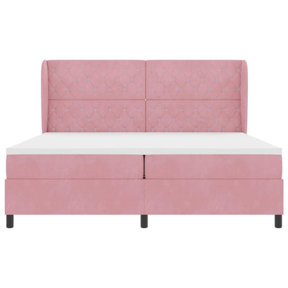 Boxspringbed met matras Roze 200 x 200 cm Fluweel