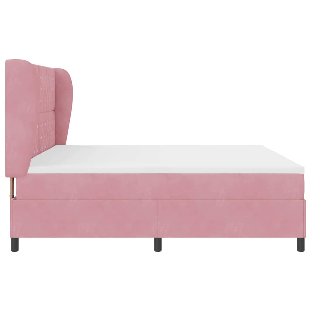 Boxspringbed met matras Roze 200 x 200 cm Fluweel