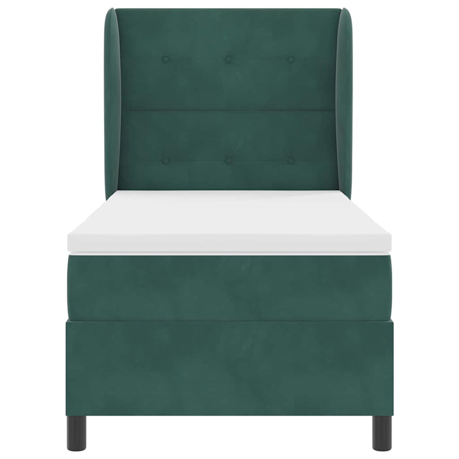 Boxspringbed met matras Donkergroen 190 x 90 cm Fluweel