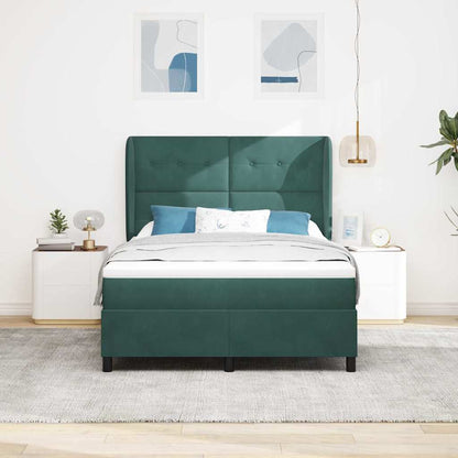 Boxspringbed met matras Donkergroen 190 x 140 cm Fluweel