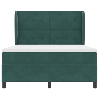 Boxspringbed met hoofdeinde Donkergroen 200 x 140 cm Fluweel