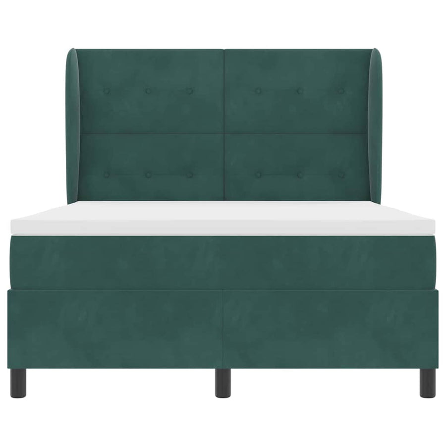 Boxspringbed met hoofdeinde Donkergroen 200 x 140 cm Fluweel